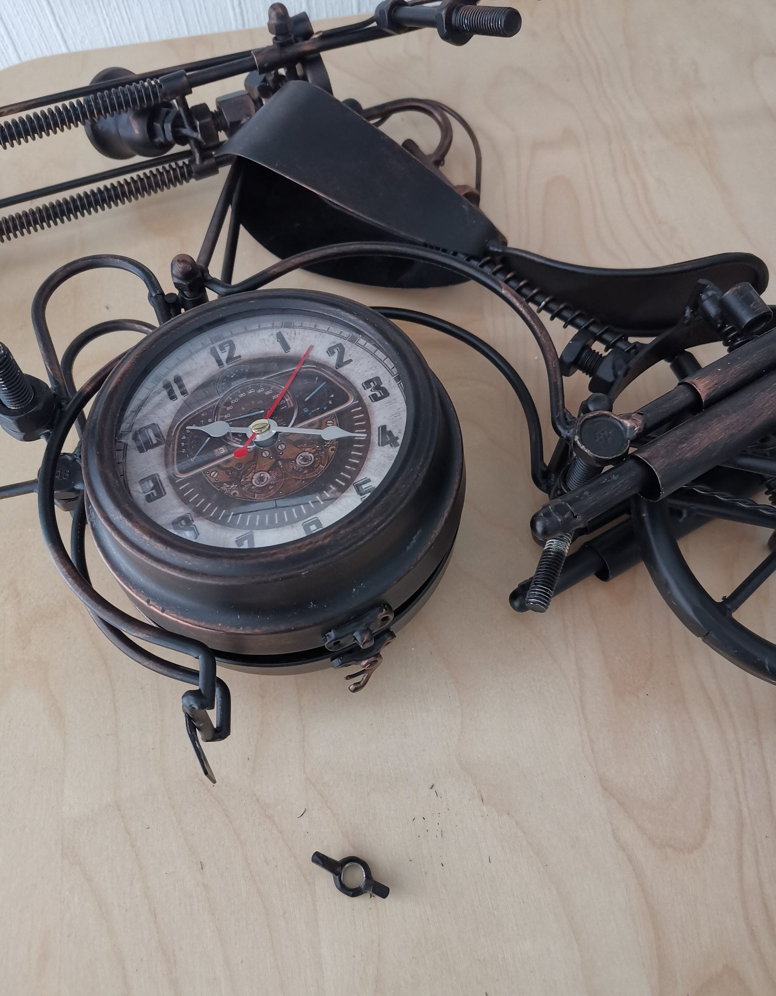 Table clock - Motorcycle Table Clock - Double-sided Table Clock by Peterson Housewares & Artwares
