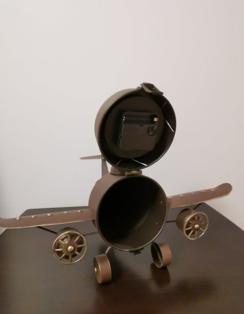 Load image into Gallery viewer, Table clock - Rustic Vintage Airplane Table Clock by Peterson Housewares &amp; Artwares
