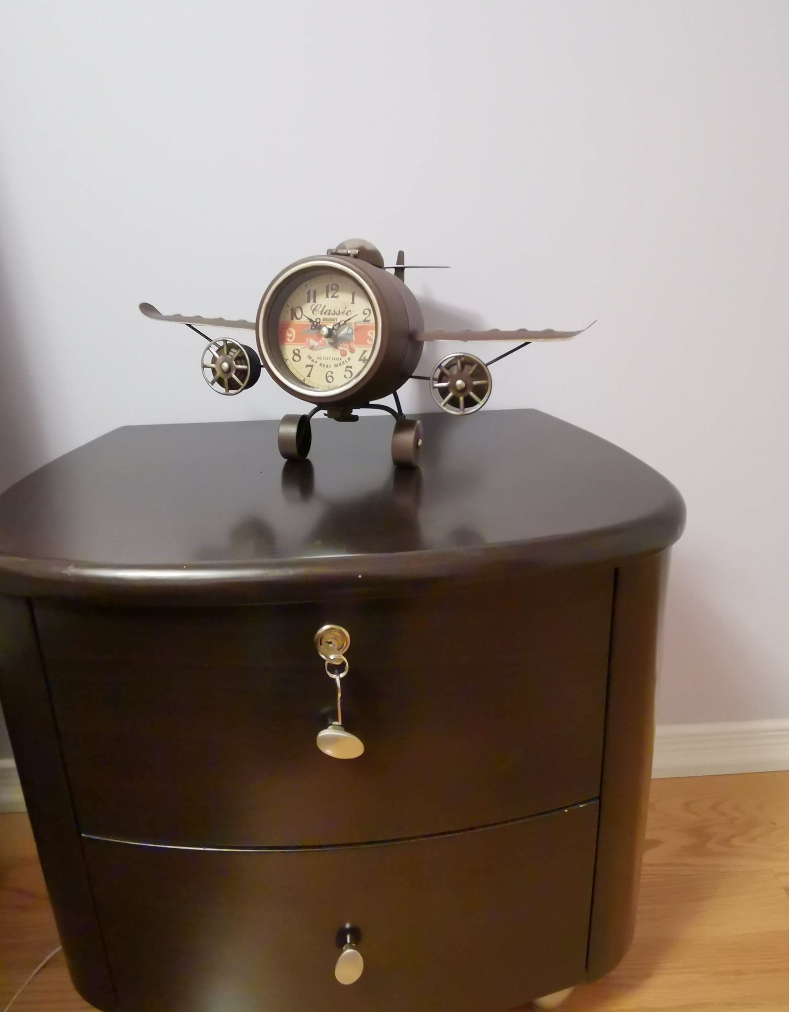 Table clock - Rustic Vintage Airplane Table Clock by Peterson Housewares & Artwares