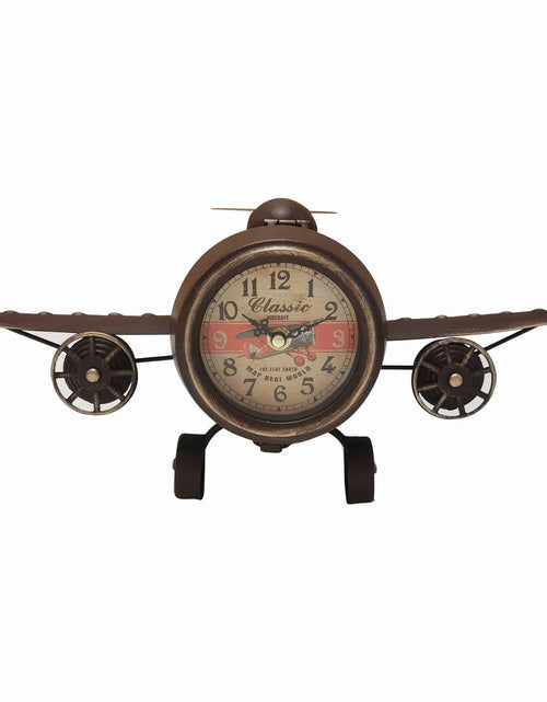 Load image into Gallery viewer, Table clock - Rustic Vintage Airplane Table Clock by Peterson Housewares &amp; Artwares

