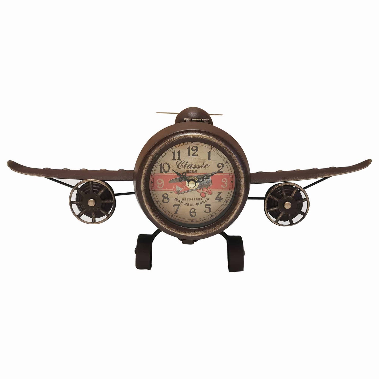 Table clock - Rustic Vintage Airplane Table Clock by Peterson Housewares & Artwares