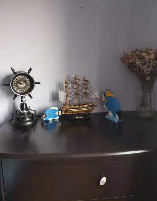 Load image into Gallery viewer, Table clock - Ship Wheel Table Clock by Peterson Housewares &amp; Artwares
