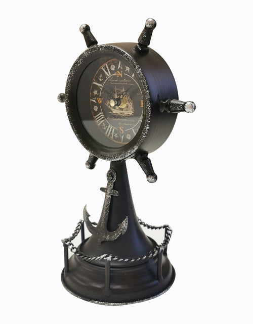 Load image into Gallery viewer, Table clock - Ship Wheel Table Clock by Peterson Housewares &amp; Artwares
