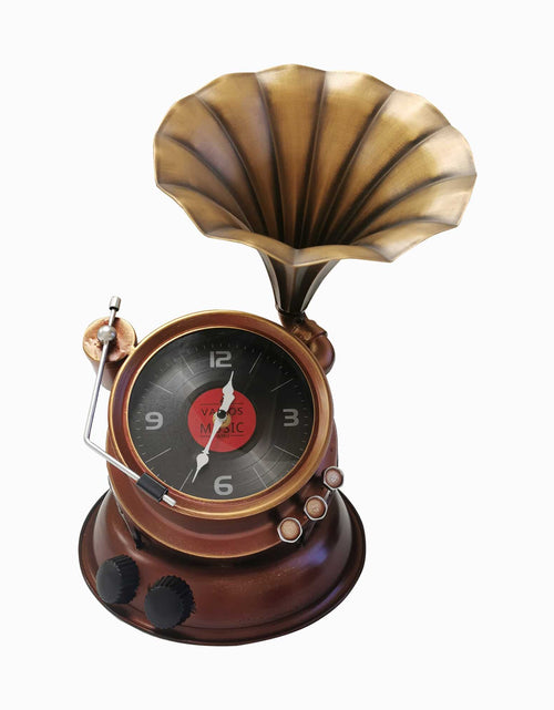 Load image into Gallery viewer, Table clock - Phonograph Table Clock by Peterson Housewares &amp; Artwares
