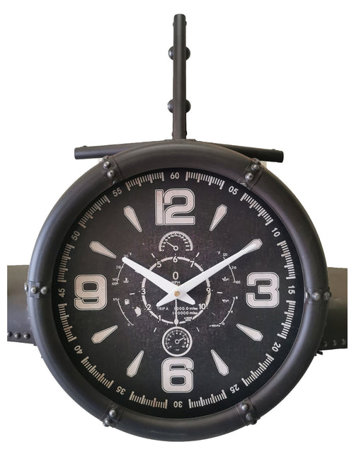 Load image into Gallery viewer, Large Rustic Vintage Fighter Wall Clock - Metal (large) by Peterson Housewares &amp; Artwares
