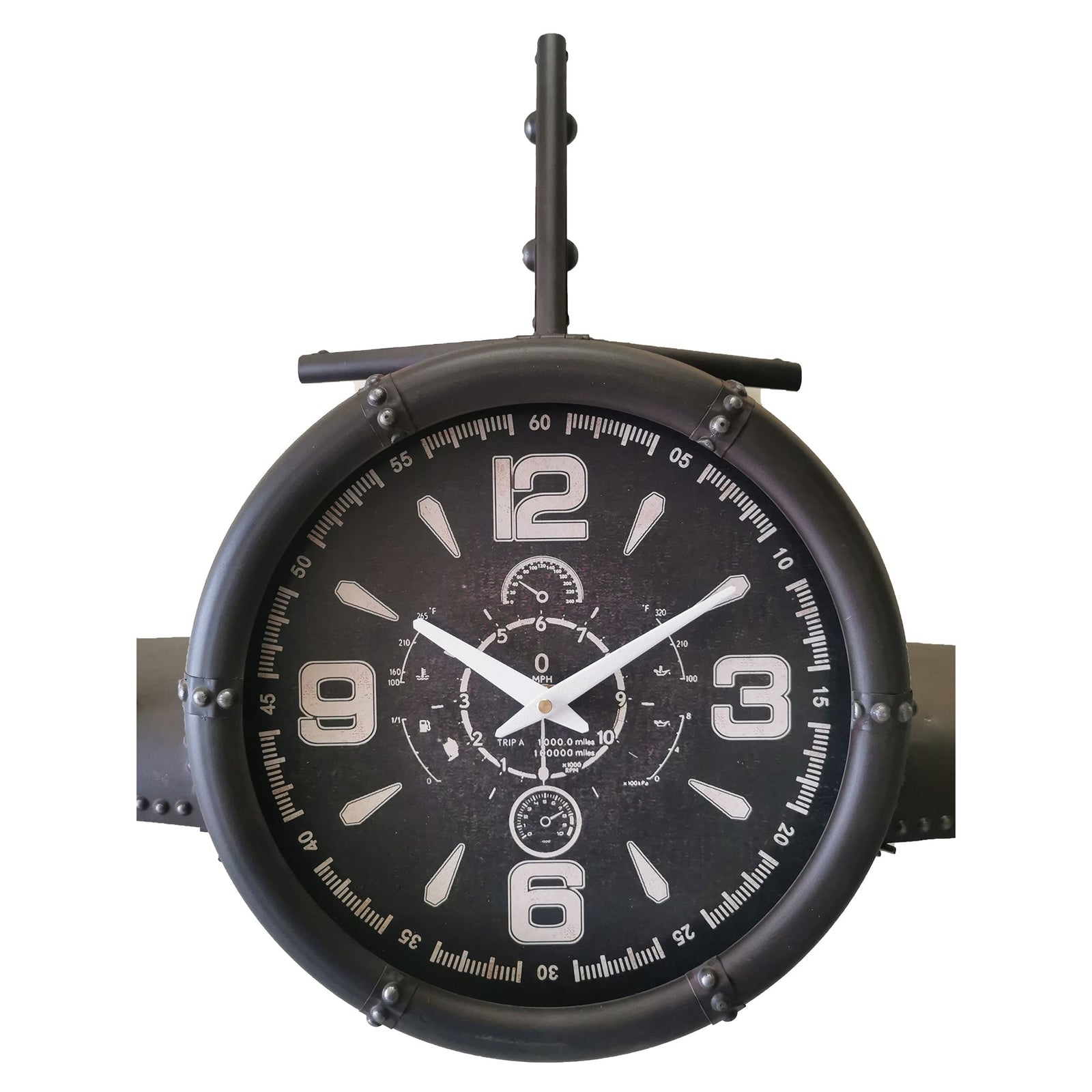Wall clock - Metal Medium  Vintage Fighter Jet Wall Clock by Peterson Housewares & Artwares