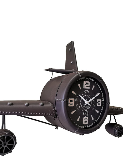 Load image into Gallery viewer, Wall clock - Metal Medium  Vintage Fighter Jet Wall Clock by Peterson Housewares &amp; Artwares
