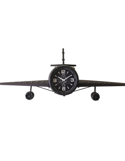 Load image into Gallery viewer, Large Rustic Vintage Fighter Wall Clock - Metal (large) by Peterson Housewares &amp; Artwares
