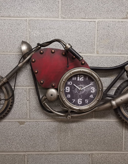 Load image into Gallery viewer, Wall clock - Vintage Motorcycle Wall Clock by Peterson Housewares &amp; Artwares
