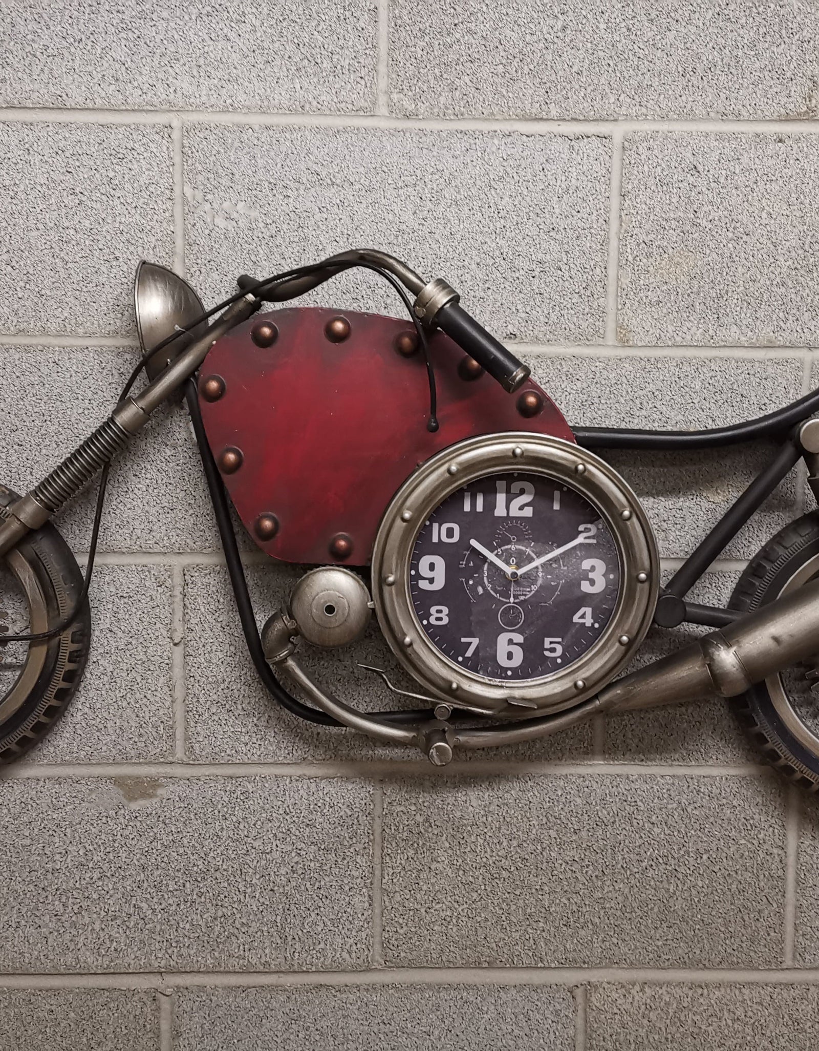 Wall clock - Vintage Motorcycle Wall Clock by Peterson Housewares & Artwares