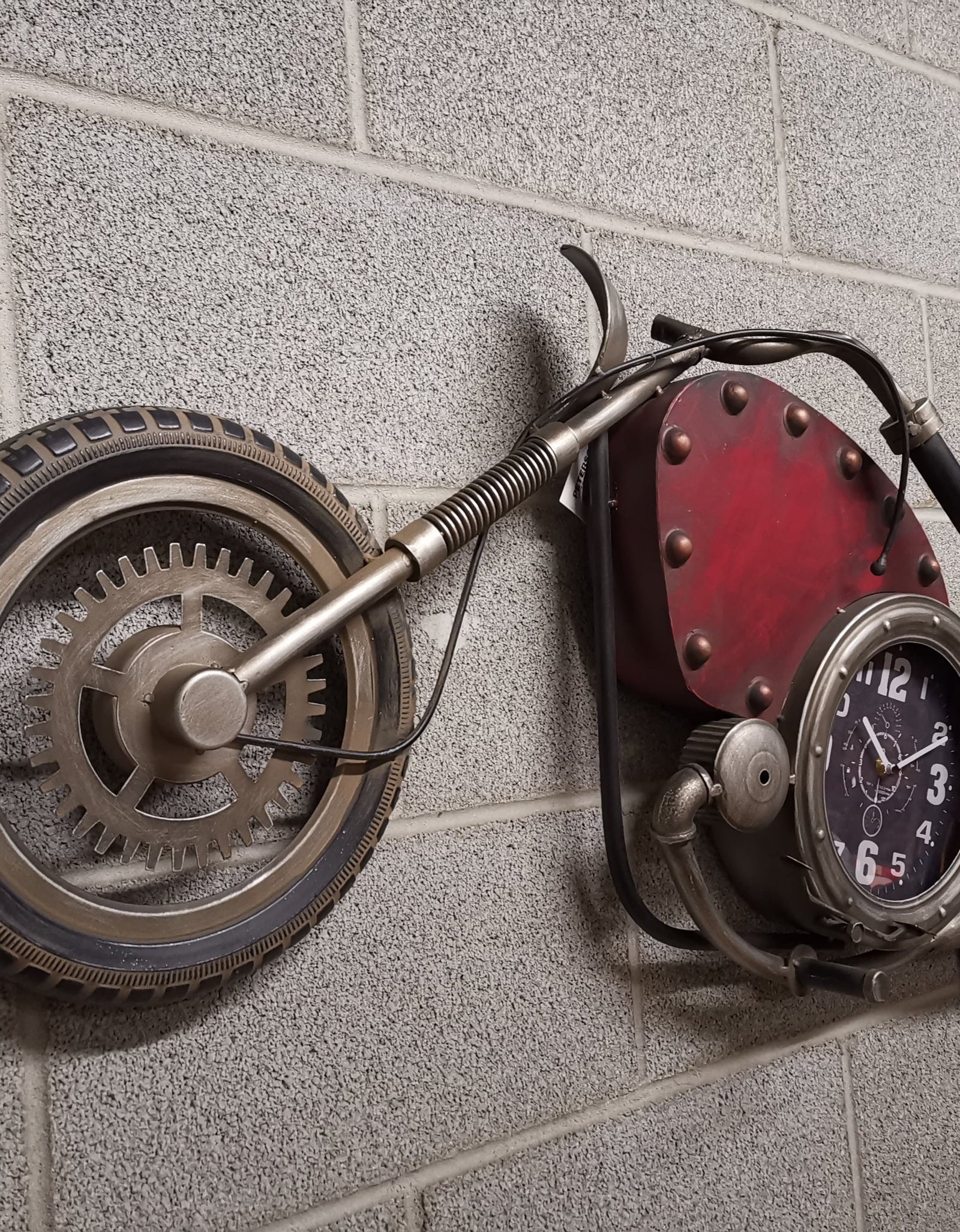 Wall clock - Vintage Motorcycle Wall Clock by Peterson Housewares & Artwares