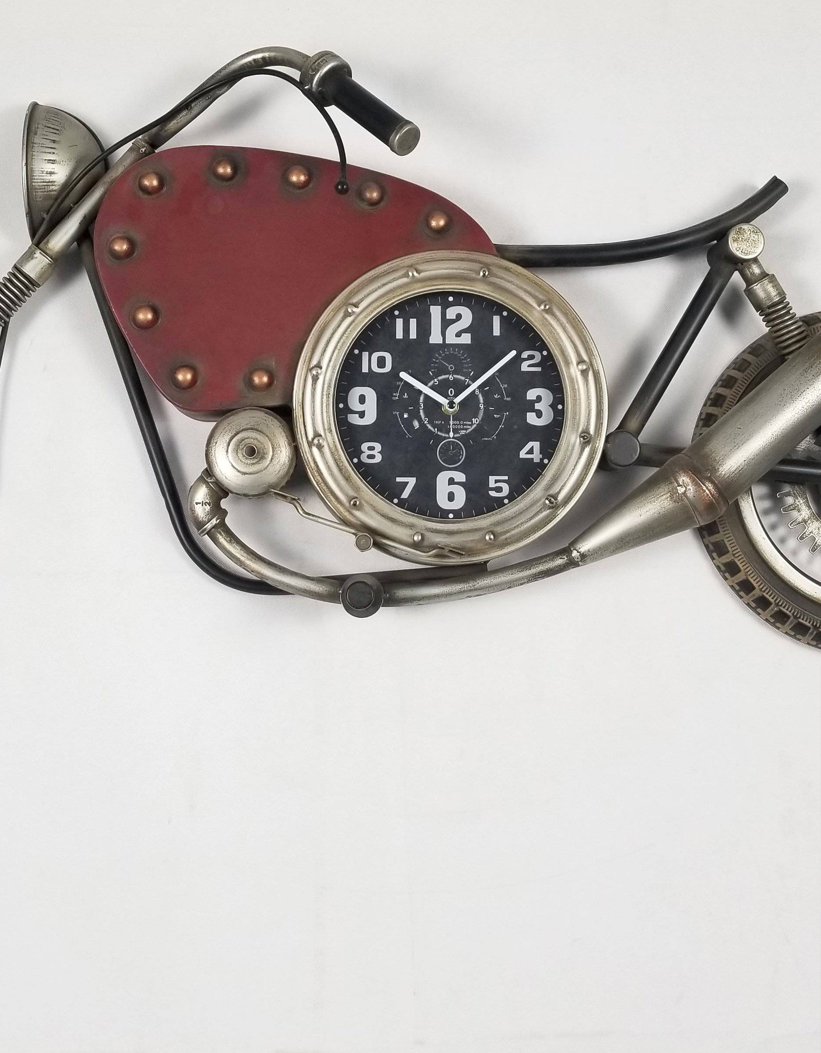 Wall clock - Vintage Motorcycle Wall Clock by Peterson Housewares & Artwares