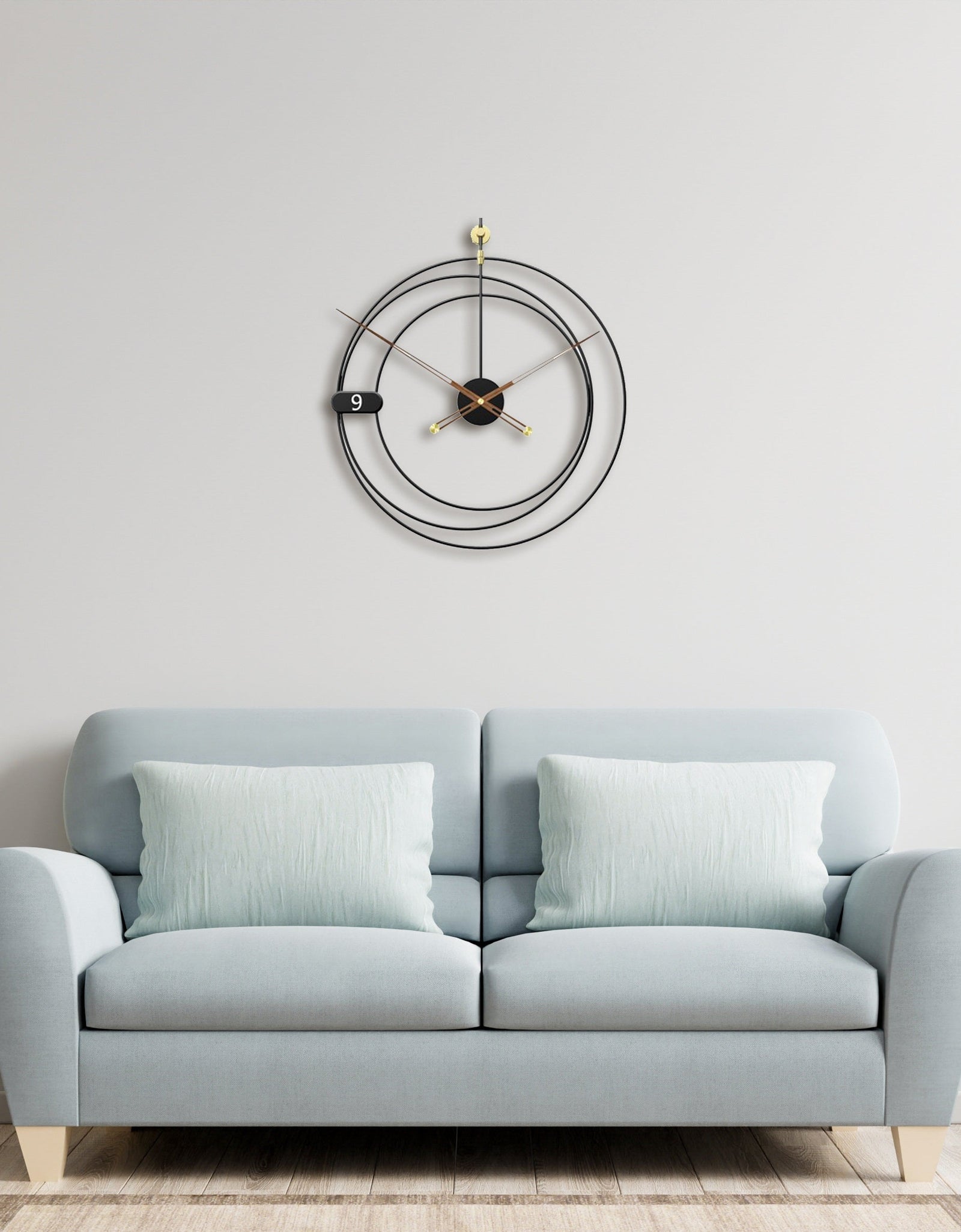 Iron  Home Decoration Modern Design Mounted Wall Clock by Peterson Housewares & Artwares