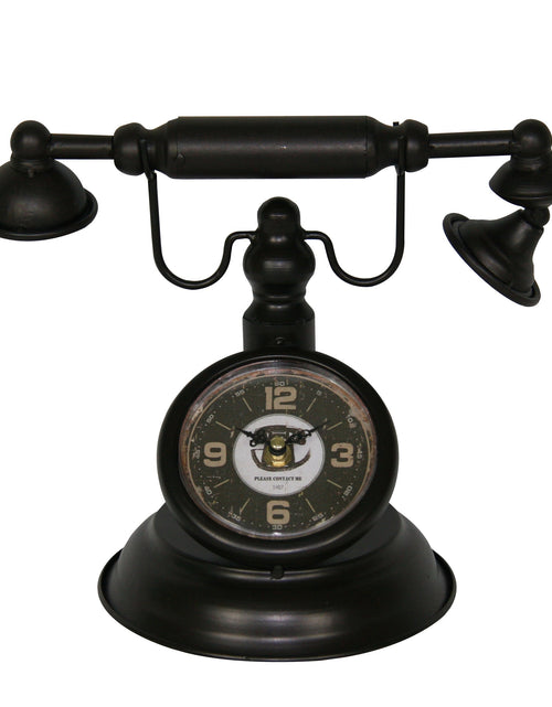 Load image into Gallery viewer, Distressed Bronze Vintage Telephone Table Clock by Peterson Housewares &amp; Artwares

