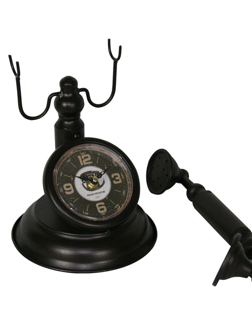 Load image into Gallery viewer, Distressed Bronze Vintage Telephone Table Clock by Peterson Housewares &amp; Artwares
