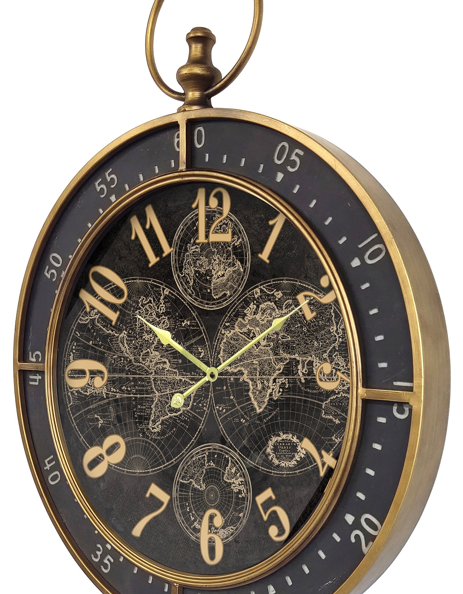 Pocket Watch Style Metal Wall Clock by Peterson Housewares & Artwares