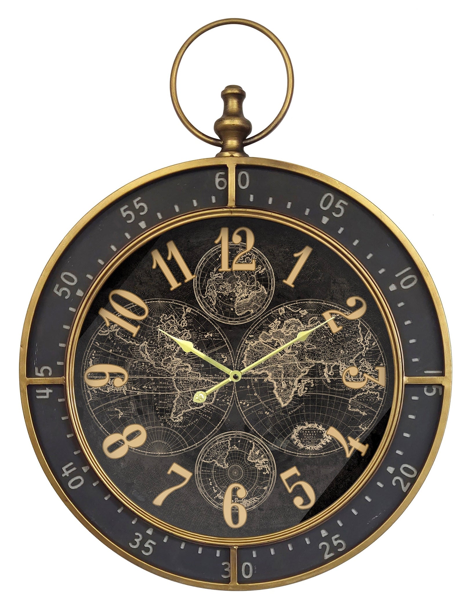 Pocket Watch Style Metal Wall Clock by Peterson Housewares & Artwares