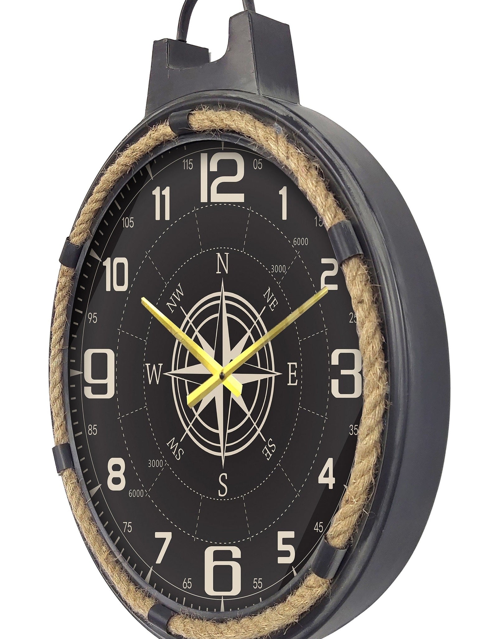 Sisal Rope Style Metal Wall Clock by Peterson Housewares & Artwares
