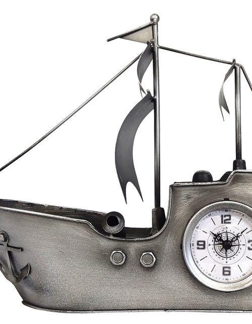 Load image into Gallery viewer, Sailing Ship Metal Table Clock by Peterson Housewares &amp; Artwares

