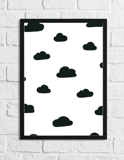 Load image into Gallery viewer, Scandinavian Clouds Pattern Children's Nursery Bedroom Wall Decor Print by WinsterCreations™ Official Store
