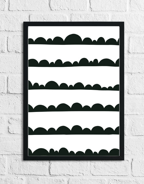 Load image into Gallery viewer, Scandinavian Cloud Lines Pattern Children's Nursery Bedroom Wall Decor Print by WinsterCreations™ Official Store
