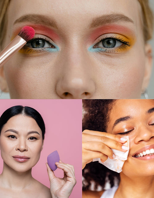 Load image into Gallery viewer, Makeup Essentials Bundle: Brushes, Wipes &amp; Blender Sponge by Pursonic
