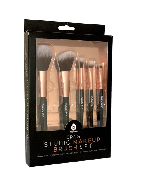Load image into Gallery viewer, 5 Pcs Studio Makeup Brush Set (Black) by Pursonic

