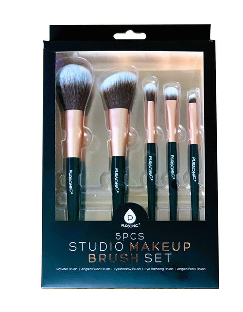 Load image into Gallery viewer, 5 Pcs Studio Makeup Brush Set (Black) by Pursonic

