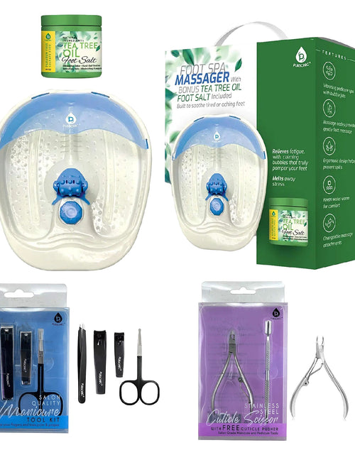 Load image into Gallery viewer, Ultimate Home Spa and Grooming Bundle (Foot Spa Massager + Salon Quality Manicure Tool Kit + Precision Perfection Bundle) by Pursonic
