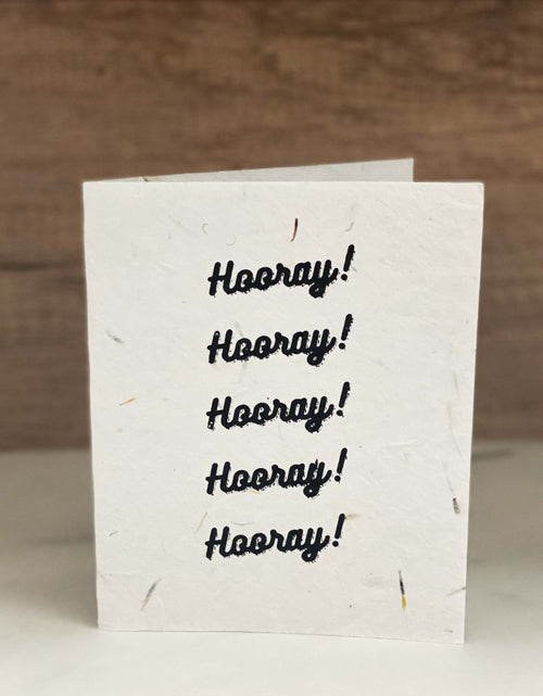 Load image into Gallery viewer, Seed Paper Plantable Card - HOORAY by Soothi
