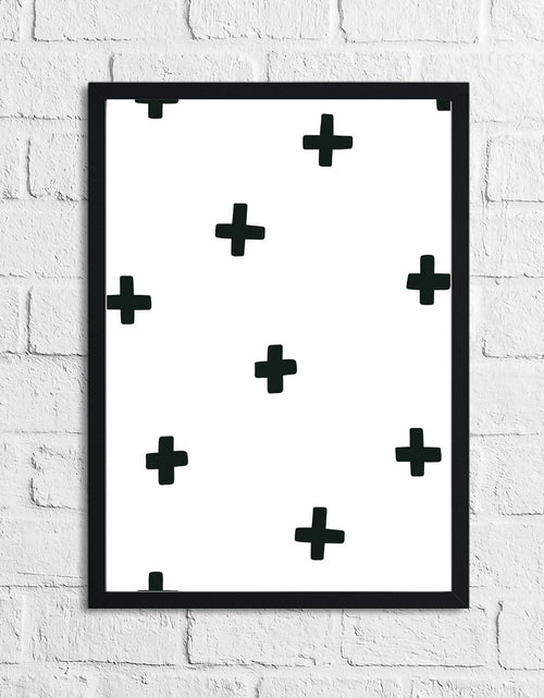 Load image into Gallery viewer, Scandinavian Crosses Pattern Children's Nursery Bedroom Wall Decor Print by WinsterCreations™ Official Store
