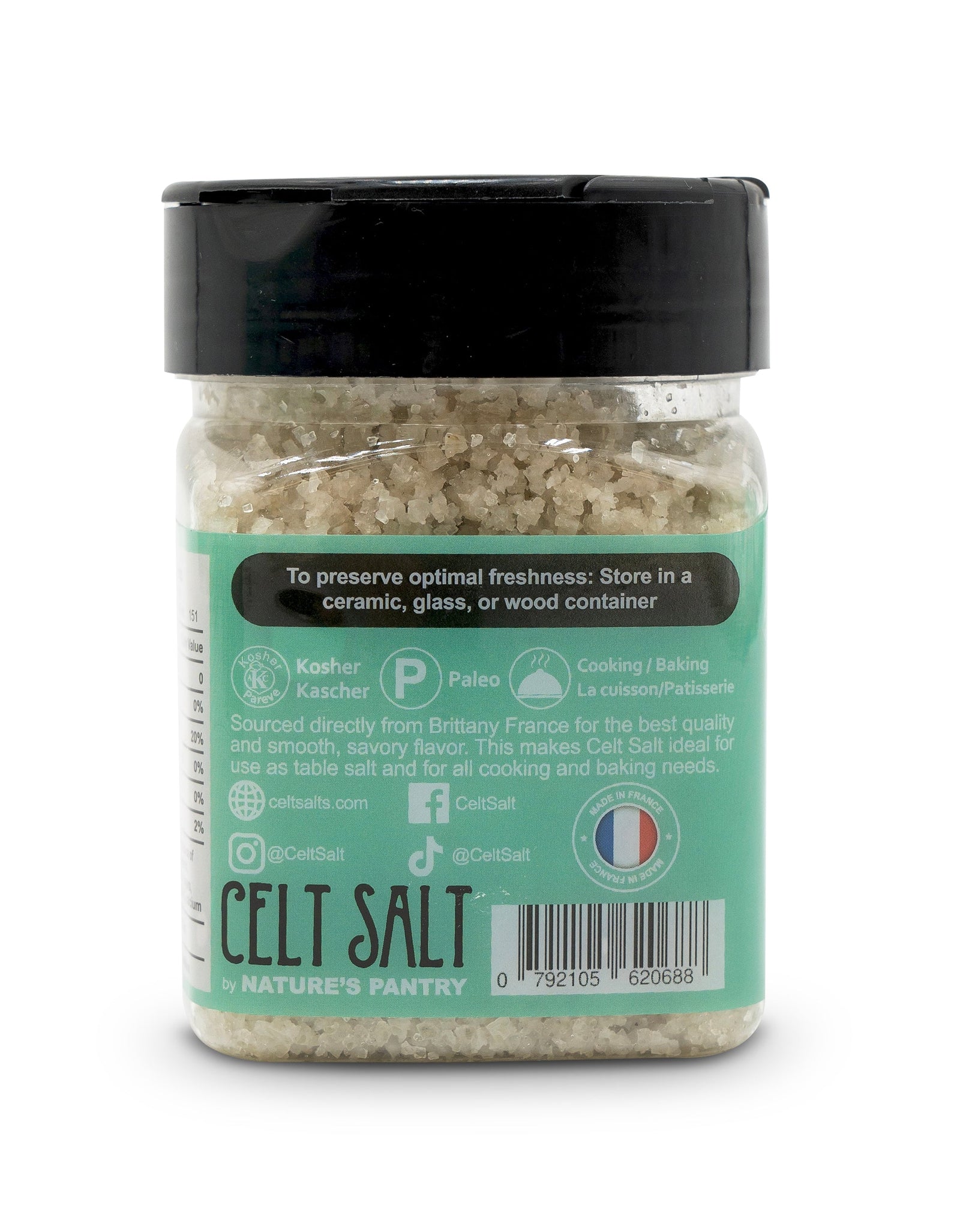 Celtic Sea Salt- 8 oz Shaker of Coarse Light Grey, organic, 82 minerals, Celt Salt By Nature's Pantry by Celt Salt