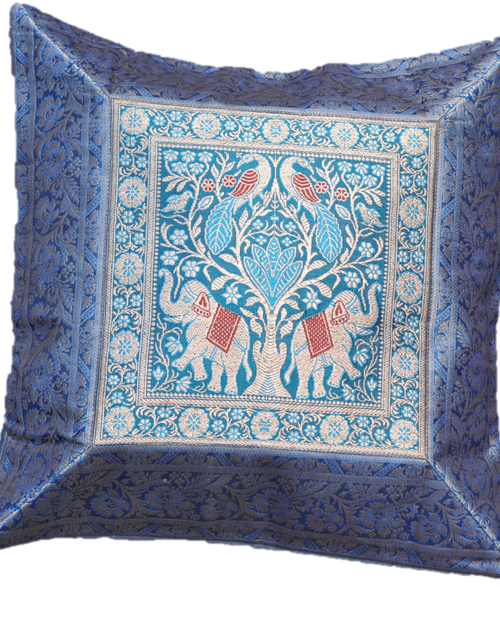 Load image into Gallery viewer, Brocade Silk decorative throw pillow case by OMSutra
