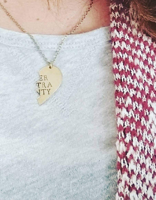 Load image into Gallery viewer, CUNT Broken Heart Friendship Necklaces by Salt and Sparkle

