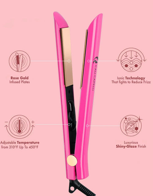 Load image into Gallery viewer, Pro-Series 1″ Titanium Hair Straightener Pink by Calicapelli Hair Tools
