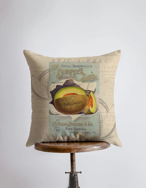 Load image into Gallery viewer, Cantaloupe | Pillow Cover | Vegan | Vegan Gift | Farmhouse Decor | Home Decor | Throw Pillow | Pillow | Accent Pillow Covers | Country Decor by UniikPillows

