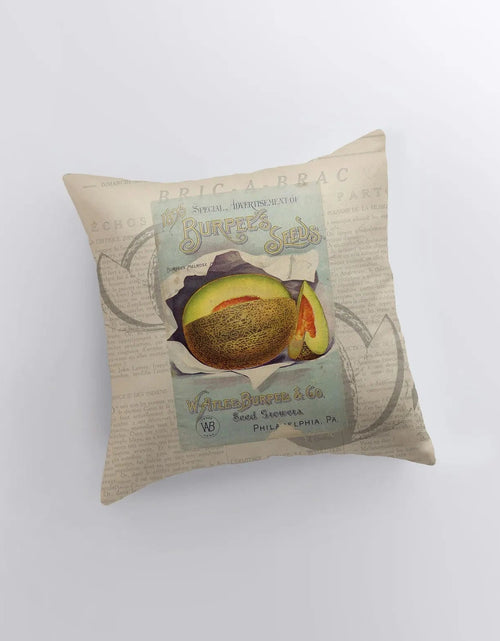 Load image into Gallery viewer, Cantaloupe | Pillow Cover | Vegan | Vegan Gift | Farmhouse Decor | Home Decor | Throw Pillow | Pillow | Accent Pillow Covers | Country Decor by UniikPillows
