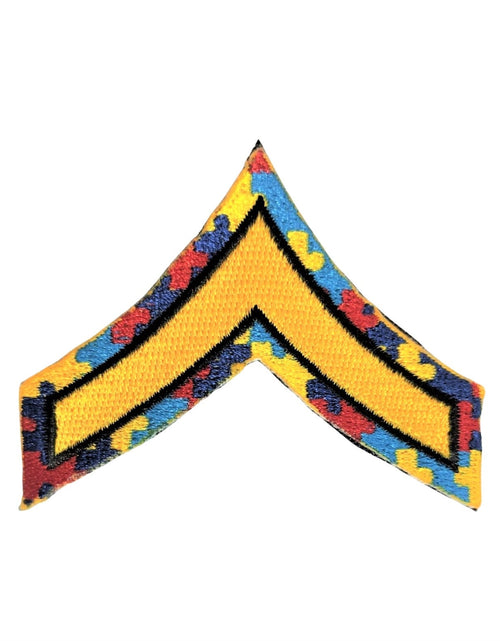 Load image into Gallery viewer, Chevron Single Stripe <br> Autism Awareness Patch <br> Velcro Back by Custom Pins &amp; Buckles
