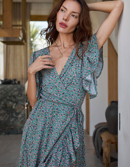 Load image into Gallery viewer, Carmen Wrap Maxi Dress by ELF
