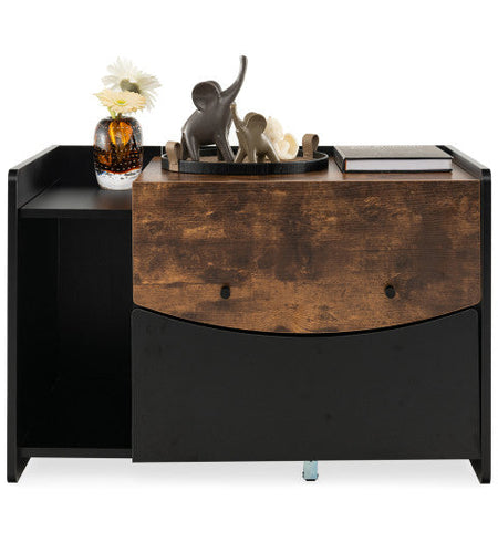 Cat Litter Box Enclosure with Pull-out Drawer-Black