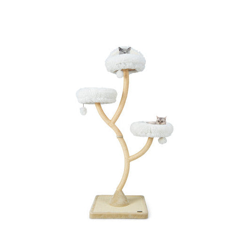 Load image into Gallery viewer, 70 Inch Tall Cat Tree 4-Layer Cat Tower with 3 Perches and Dangling Balls-Beige
