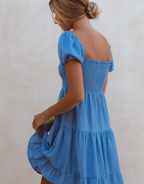 Load image into Gallery viewer, Catalina Smocked Linen Mini Dress by ELF
