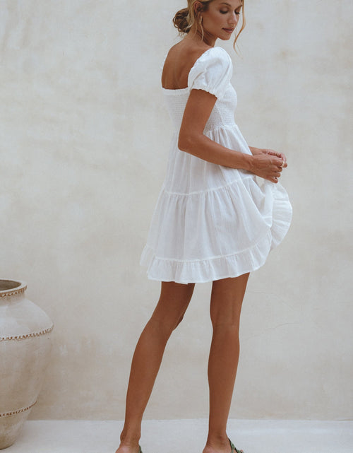 Load image into Gallery viewer, Catalina Smocked Linen Mini Dress by ELF
