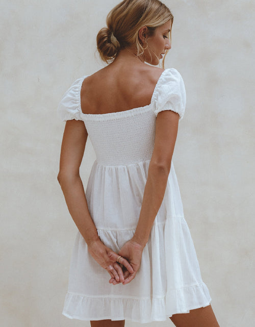 Load image into Gallery viewer, Catalina Smocked Linen Mini Dress by ELF
