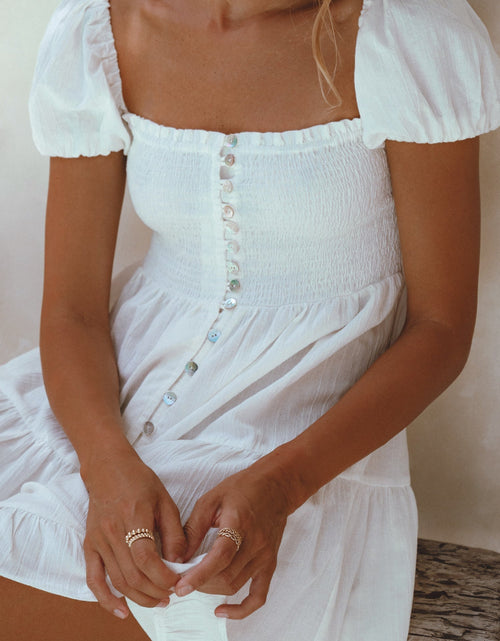 Load image into Gallery viewer, Catalina Smocked Linen Mini Dress by ELF
