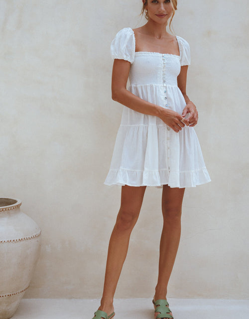 Load image into Gallery viewer, Catalina Smocked Linen Mini Dress by ELF
