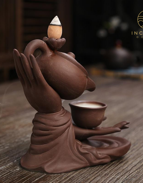 Load image into Gallery viewer, Ceramic Hand Censer Waterfall Incense Burner by incenseocean
