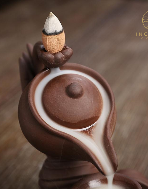 Load image into Gallery viewer, Ceramic Hand Censer Waterfall Incense Burner by incenseocean
