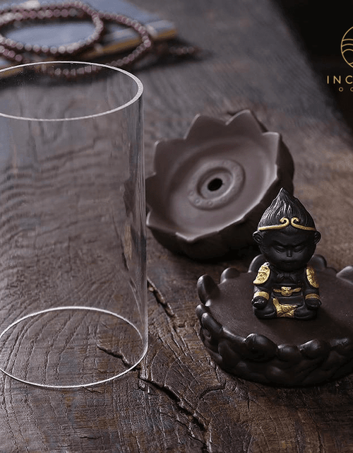 Load image into Gallery viewer, Ceramic Sun Wukong Backflow Incense Burner by incenseocean
