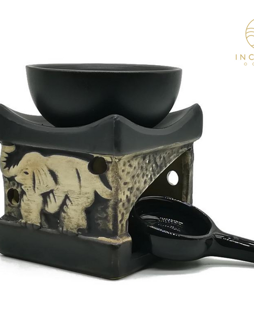 Load image into Gallery viewer, Ceramic Elephant Essential Oil Burner by incenseocean

